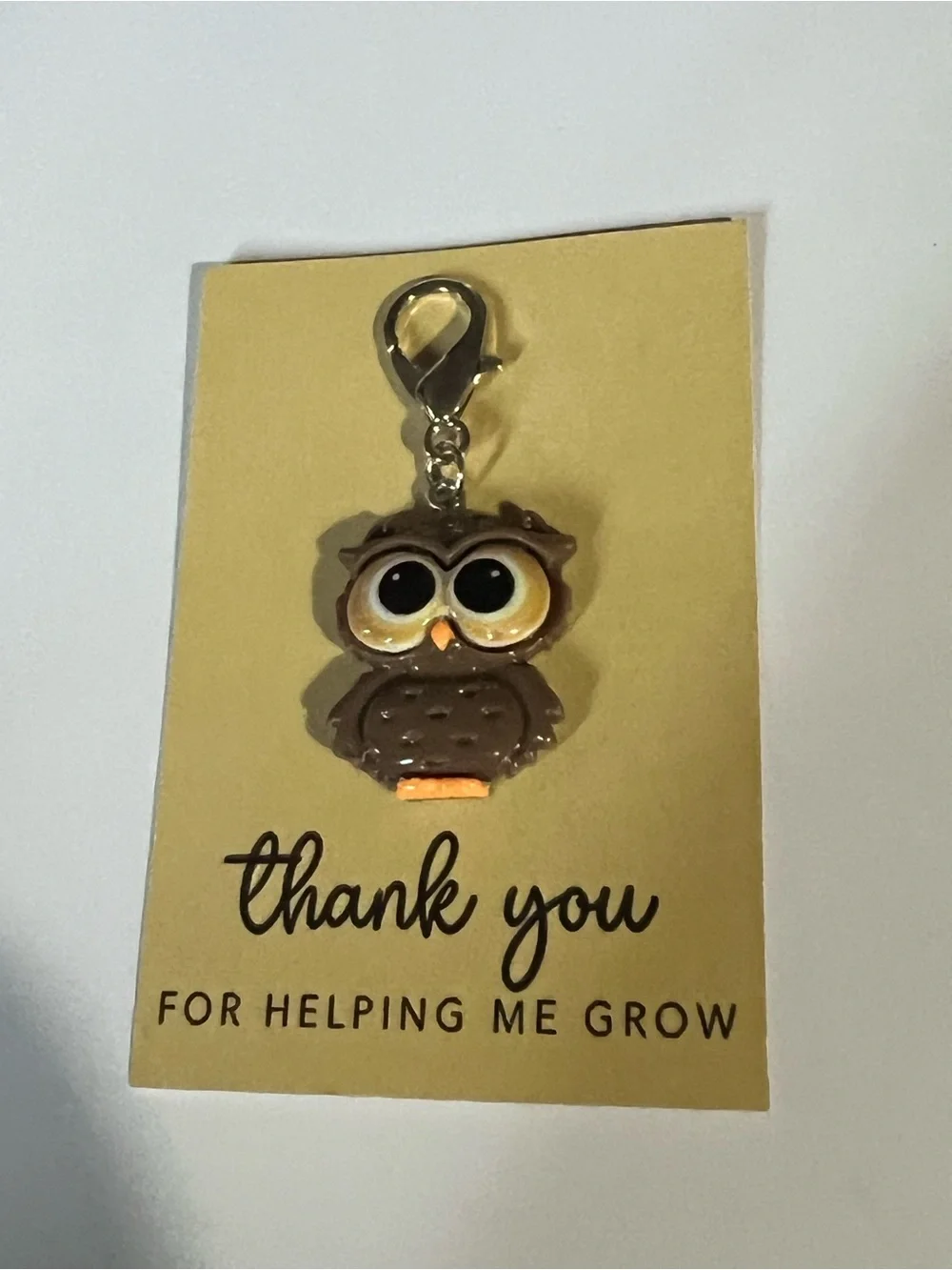 Owl Charm Keychain for Kids - Brown